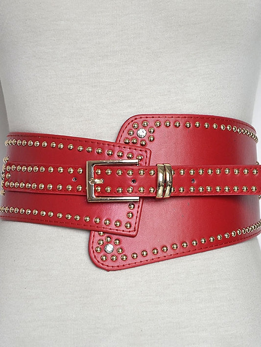 Women's Belt Faux Leather White Black Red Wide Belt Outdoor Street Dailywear Holiday Pure Color / Vintage / Spring / Summer / Fall / Winter - LuckyFash™
