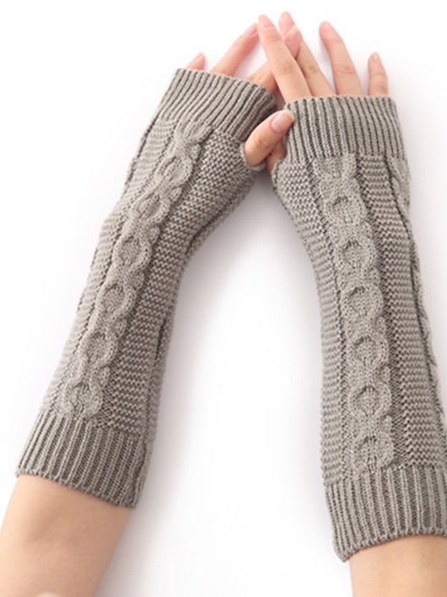 Unisex Fingerless Gloves Date Vacation Casual Daily Solid / Plain Color Knitting Warm Ups Warm 1 Pair - LuckyFash™