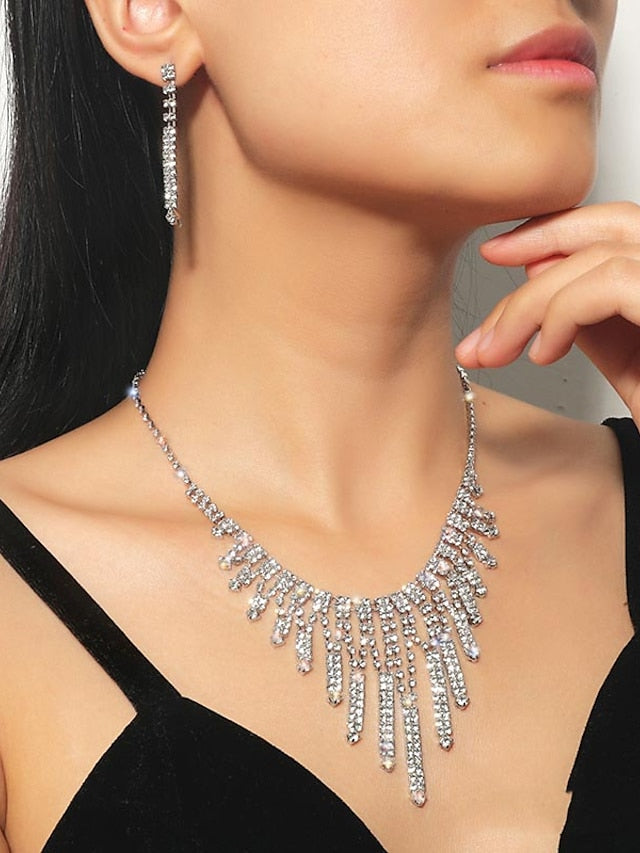 Women's necklace Chic & Modern Party Pure Color Jewelry Sets / Wedding / Silver / White / Fall / Winter - LuckyFash™