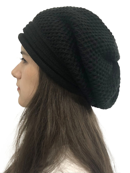 Women's Hat Beanie / Slouchy Black Wine Light Gray Outdoor Home Street Knitted Pure Color Portable Windproof Comfort - LuckyFash™