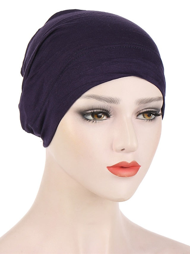 Fashion Multi Color Muslim Underscarf Women Soft Hijab Solid Scarf Turbans Head For Women Caps Islamic Hat - LuckyFash™