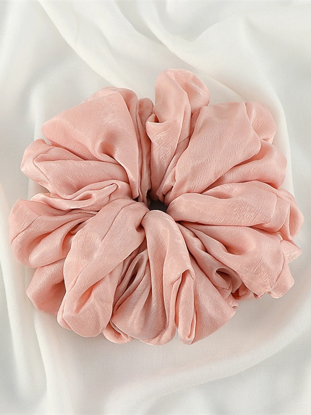 Plain Malaysian Bunch Hair Tie Women Silk Linen Ribbon Wrist Shawl Muslim Hijab Bonnet Volumizing Scrunchie Headband - LuckyFash™