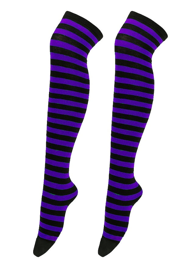 Socks stockings ladies Japanese striped knee socks thigh socks COSPLAY anime women's socks - LuckyFash™