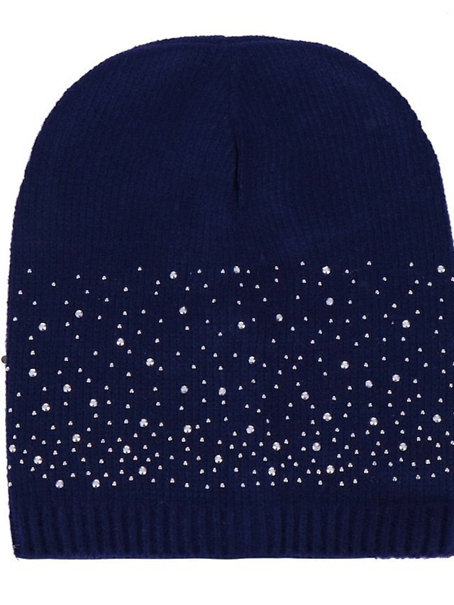 Hat Beanie / Slouchy Black Blue Camel Outdoor Home Daily Beaded Knit Polka Dot Portable Windproof Comfort for Women - LuckyFash™