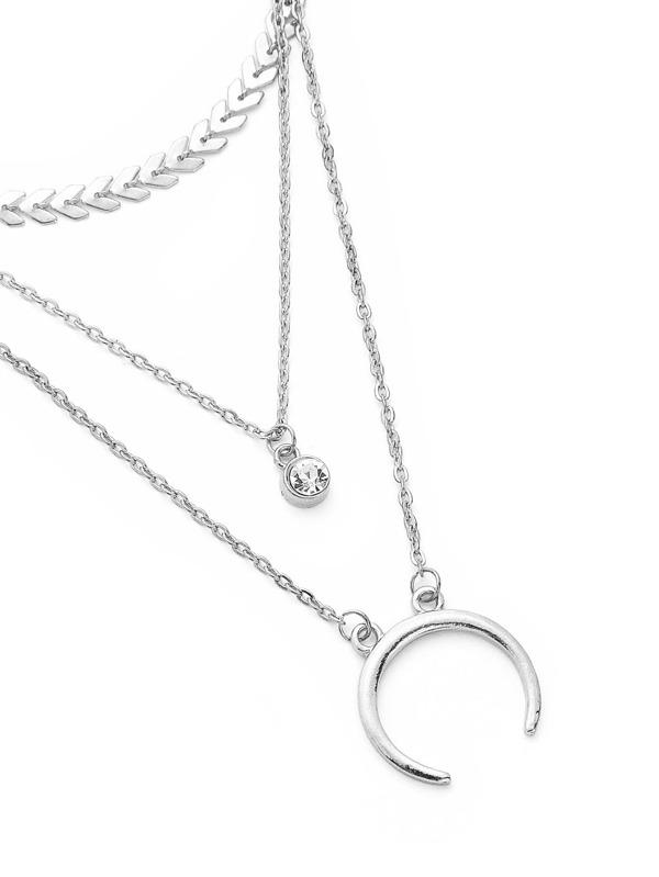 Moon Pendant Layered Chain Necklace - LuckyFash™
