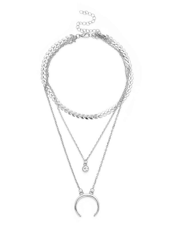 Moon Pendant Layered Chain Necklace - LuckyFash™