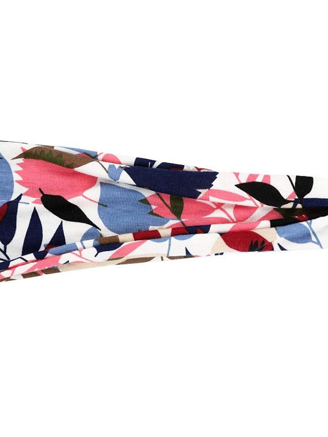 europe and the united states cross-border fashion sports hairband yoga bundle sweat-absorbing headband new ladies wide-brimmed printed headwear - LuckyFash™