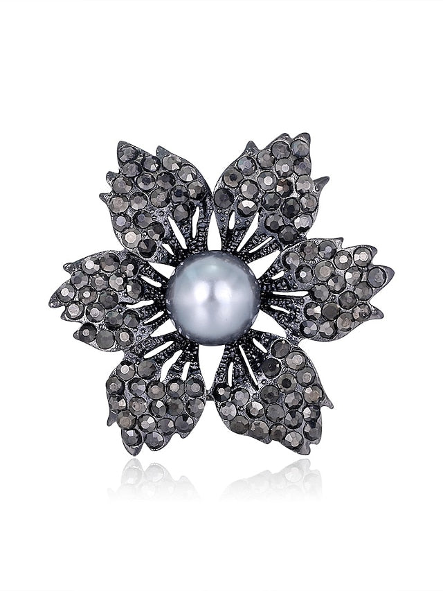 Women's Brooches Chic & Modern Street Flower Brooch / Black / Silver / Fall / Winter / Spring - LuckyFash™