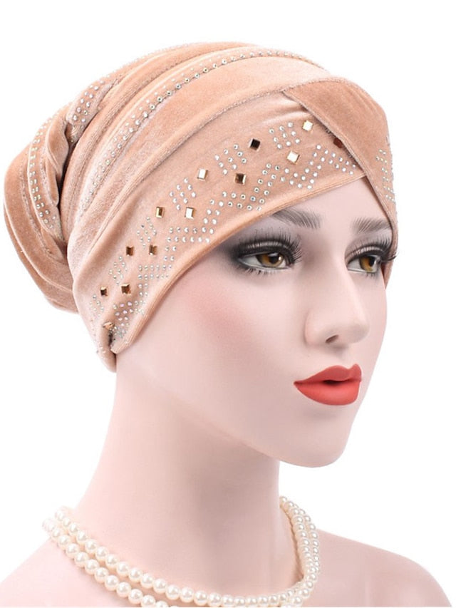 Solid Color Inner Hijabs Muslim Turban Caps For Women With Drill Ethnic Islamic Wrap Head Turbante Ready To Wear Hijab Bonnet - LuckyFash™