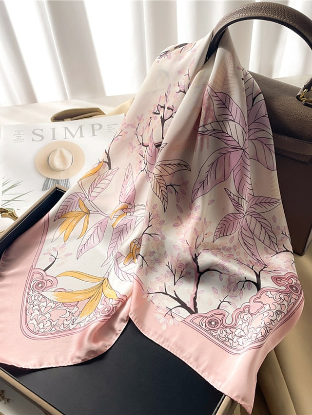 Neckerchief Female Square Scarf for Women Silk Shawl Satin Hijab Fashion Wraps Hair Bands Ribbon Headband Bandana - LuckyFash™