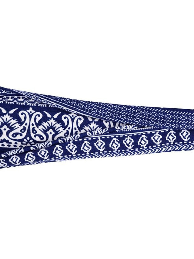 europe and the united states cross-border fashion sports hairband yoga bundle sweat-absorbing headband new ladies wide-brimmed printed headwear - LuckyFash™