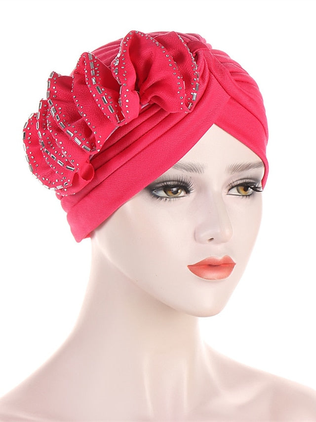 Lastest Flower Turban Bonnet for Women Muslim Hijab Headscarf Cap Wedding Party Headwear Turbante African Headtie - LuckyFash™