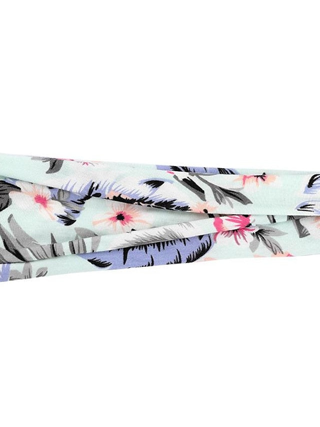 europe and the united states cross-border fashion sports hairband yoga bundle sweat-absorbing headband new ladies wide-brimmed printed headwear - LuckyFash™