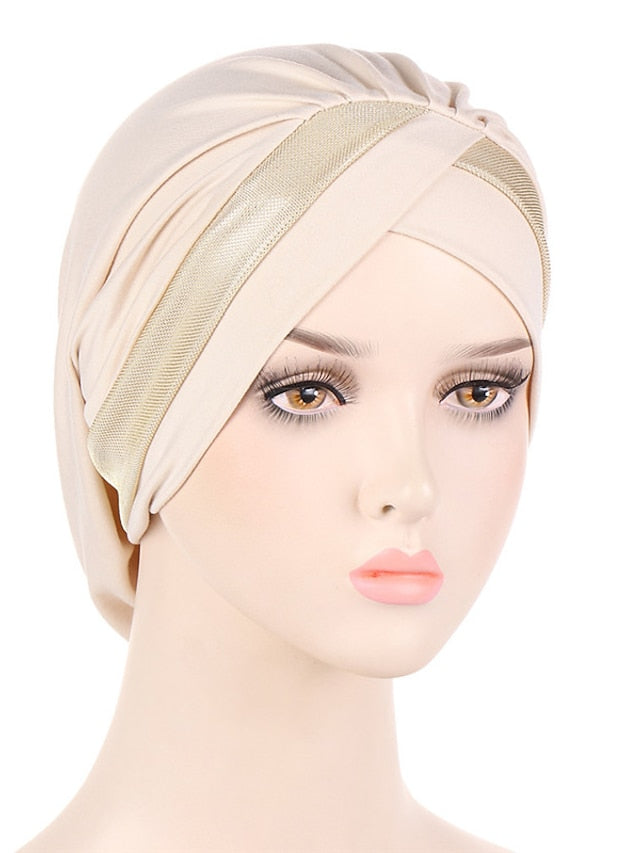 Women Turban Hat Cross Head Wrap Islamic Hijab Cap Solid Color Soft Headscarf Fashion Muslim Hats Scarf High Quality Hair Care Cap - LuckyFash™