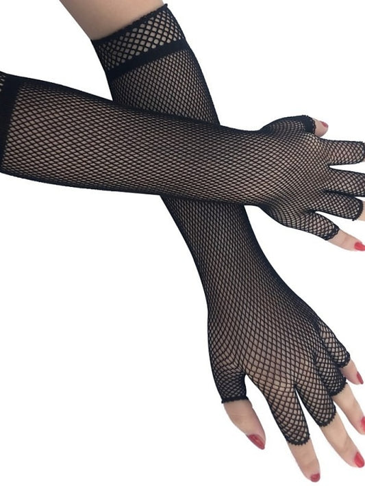 Gloves Fingerless Gloves Wedding Party Evening Gift Polyester Simple Bridal Gloves Sexy 1 Pair for Women - LuckyFash™
