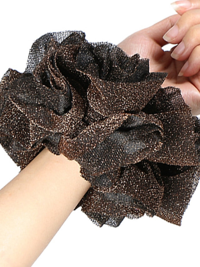Bling Scrunchies Giant Large Intestine Big Hair Ties Elastic Rubber Bands Glitter Ponytail Holder Hijab Volumizing Scrunchies for Women - LuckyFash™