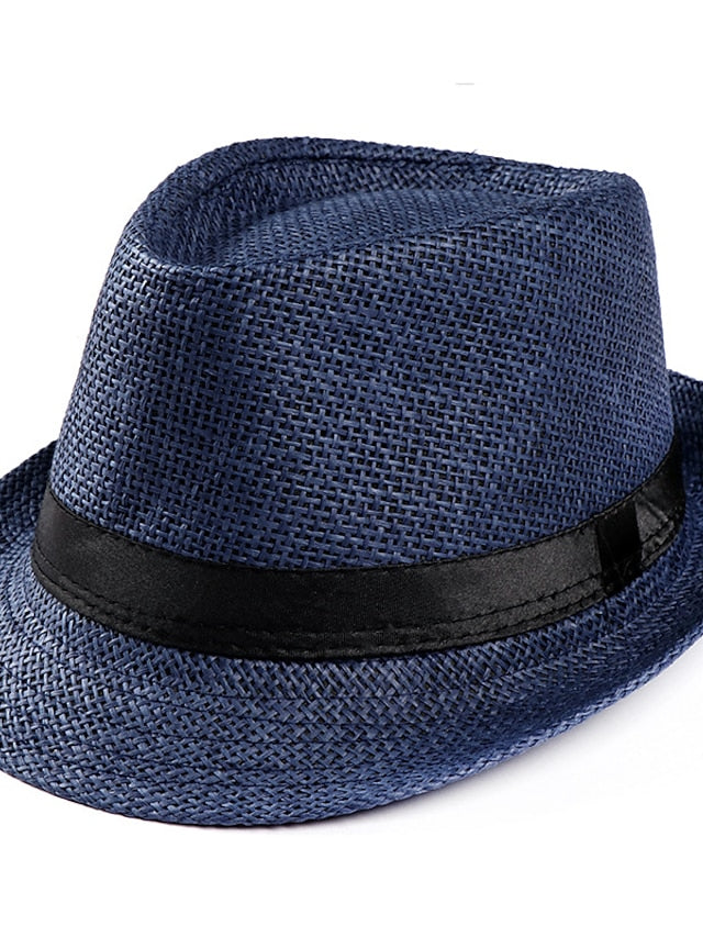 Unisex Sunhat Women Men Fashion Summer Casual Trendy Beach Sun Straw Jazz Band Hat Cowboy Fedora Hat - LuckyFash™