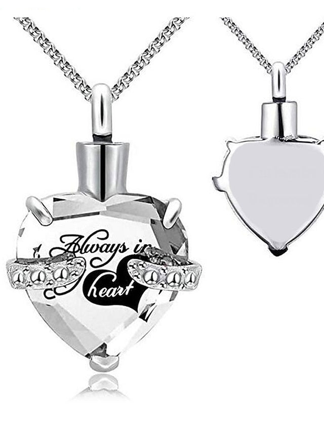 ulatree urn necklaces for ashes cremation jewelry for ashes urns for human ashes heart necklaces for women memorial pendant always in my heart - LuckyFash™