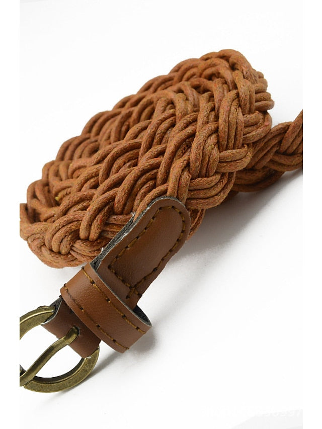 Women's Skinny Belt Party Street Dailywear Daily Black White Belt Pure Color Fabric Brown  Fall Winter Spring - LuckyFash™