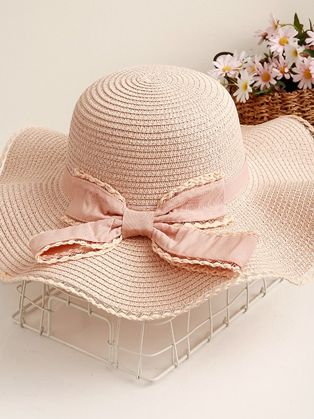 Women's Sun Hat Straw Hat Daily Holiday Straw Vacation Beach Sweet Sunscreen Breathability Outdoor 1 pcs - LuckyFash™
