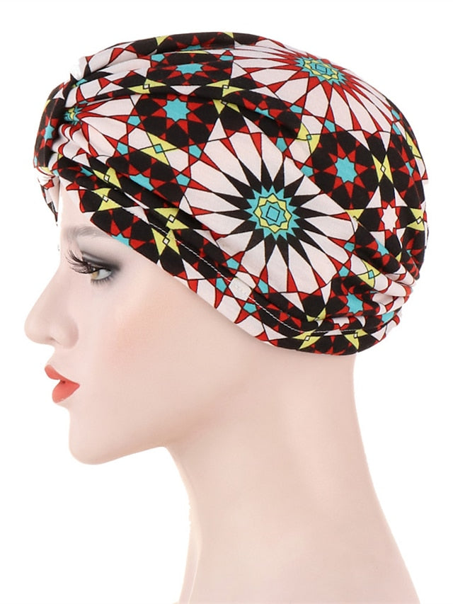 Casual Women Indian Arab Wrap Women Muslim Turban Caps Print Hijab Bonnet Inner Hijab Caps Muslim Headdress Ready To Wear - LuckyFash™