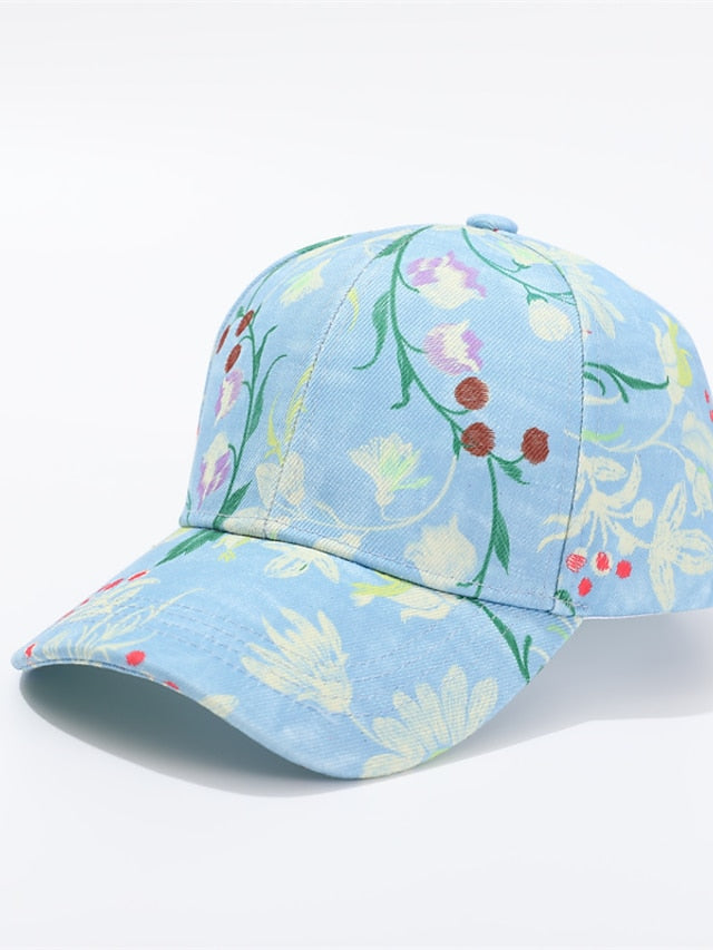 High Quality New Flowers Leaf Printed Baseball Cap Women Hat Shade Sport Hat Outdoor Adjustable Baseball Cap - LuckyFash™