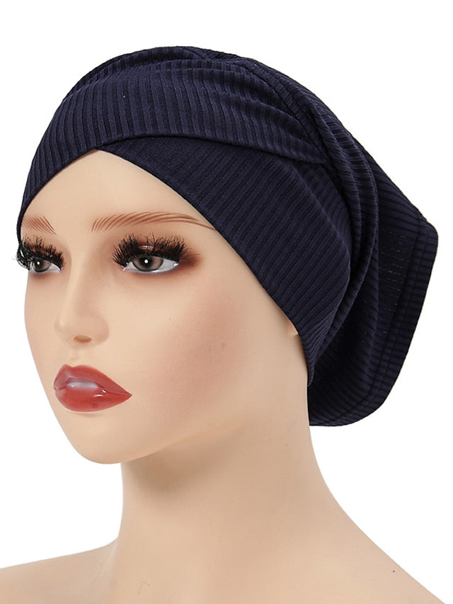 Simple Turban Cap Muslim Hijab Women Head Scarves Islamic Underscarf Bonnet Headscarf Stretch Jersey Cap Solid Color Muslim Turban Hats - LuckyFash™
