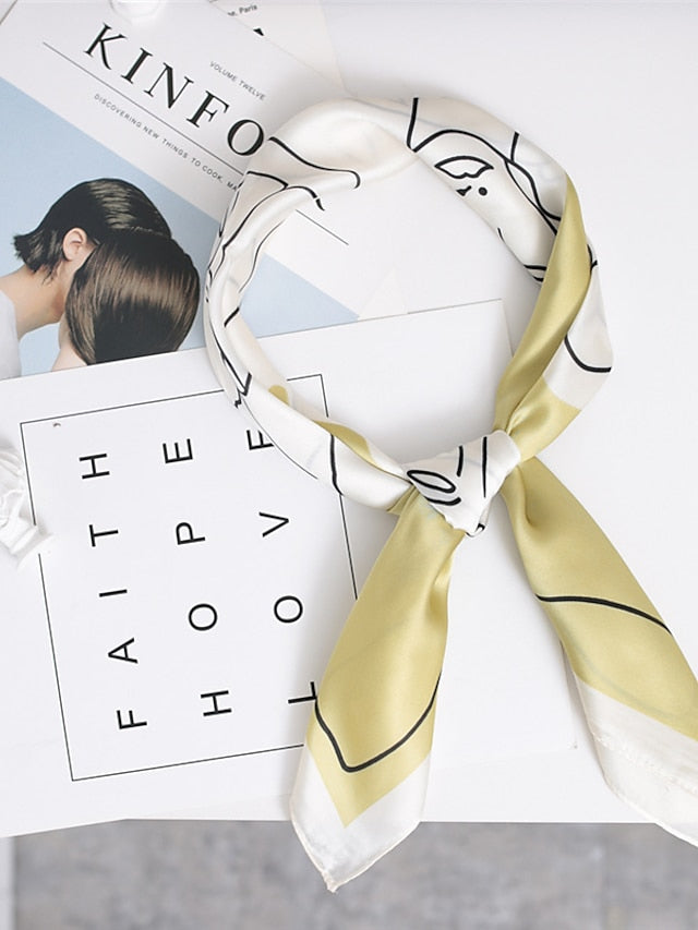 Square Scarf Infinity Scarf Date Work Outdoor White Pink Scarf Color Block for Women - LuckyFash™