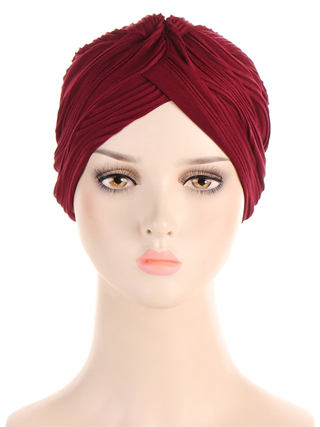 Indian Twist Knot Women Muslim Fold Hijab Turban Inner Caps Hair Care Hat Bonnet Headwear Wrap Head Scarf Femme Cover Beanies - LuckyFash™