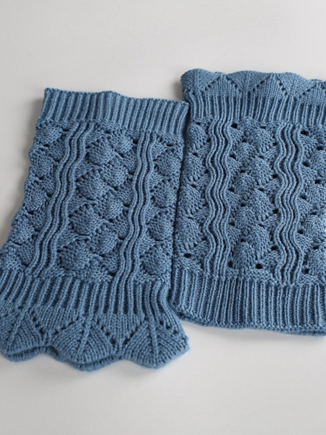 Leg Warmers Boot Cuffs Home Daily Solid Color Knit Casual Boho / Bohemian Warm 1 Pair for Women - LuckyFash™