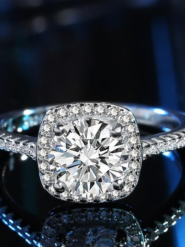 Wedding Ring For Women's Anniversary Party Evening Gift Imitation Diamond Alloy Classic - LuckyFash™