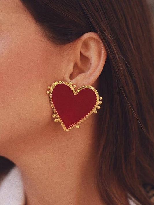 Women's Earrings Active Party Heart Earring / Red / Fall / Winter / Spring / Summer - LuckyFash™