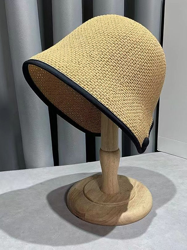 New Women Black Khaki Solid Bucket Hat Bob Caps Fashion Summer Panama Cap Beach Sun Fishing Shopping Boonie Hat Ladies Cap - LuckyFash™