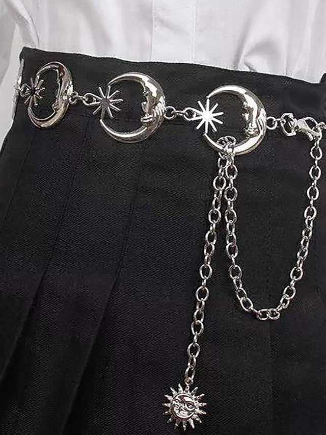 Men's Women's Chain Belt Metal Chain Buckle Free Embossed Casual Classic Party Daily Silver - LuckyFash™
