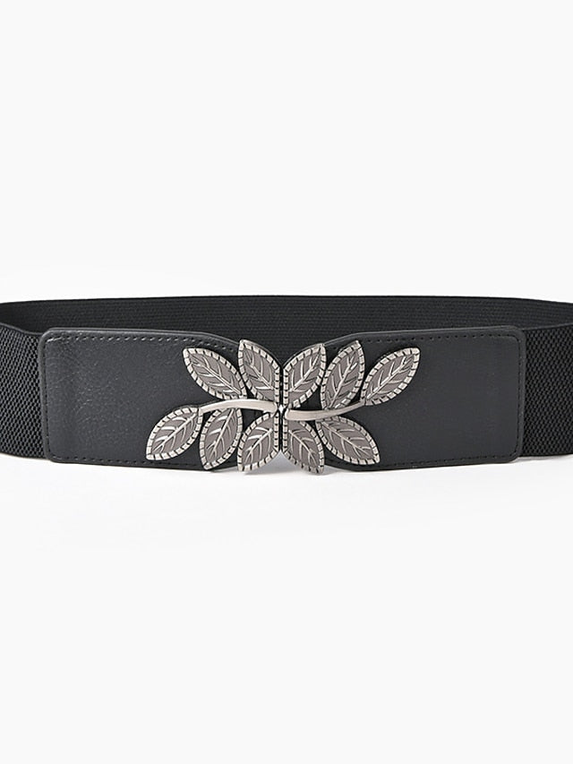 Women's Belt Leather Black Gold Waist Belt Outdoor Street Daily Holiday Floral / Spring / Summer / Fall / Winter - LuckyFash™
