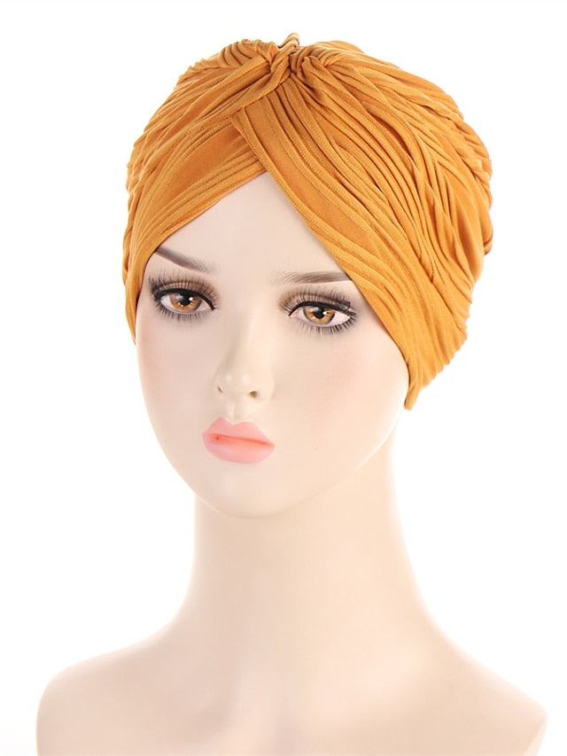 Indian Twist Knot Women Muslim Fold Hijab Turban Inner Caps Hair Care Hat Bonnet Headwear Wrap Head Scarf Femme Cover Beanies - LuckyFash™