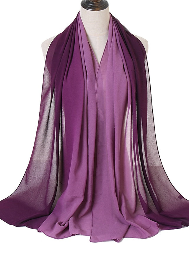 Fashion Gradient Bubble Chiffon Instant Hijab Women High Quality Cover-Up Shawl Wrap Neck Stole Muslim Caps 180*70Cm for Women - LuckyFash™