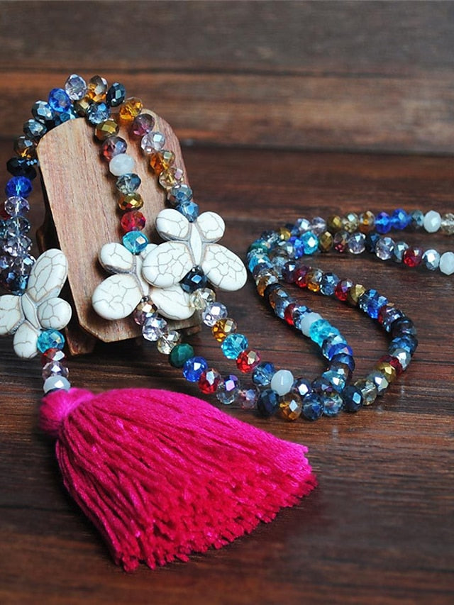 Women's necklace Chic Modern Street Butterfly Necklaces & Color Crystal  Bohemia Sweater Necklace / Blue / Pink / Fall / Winter - LuckyFash™