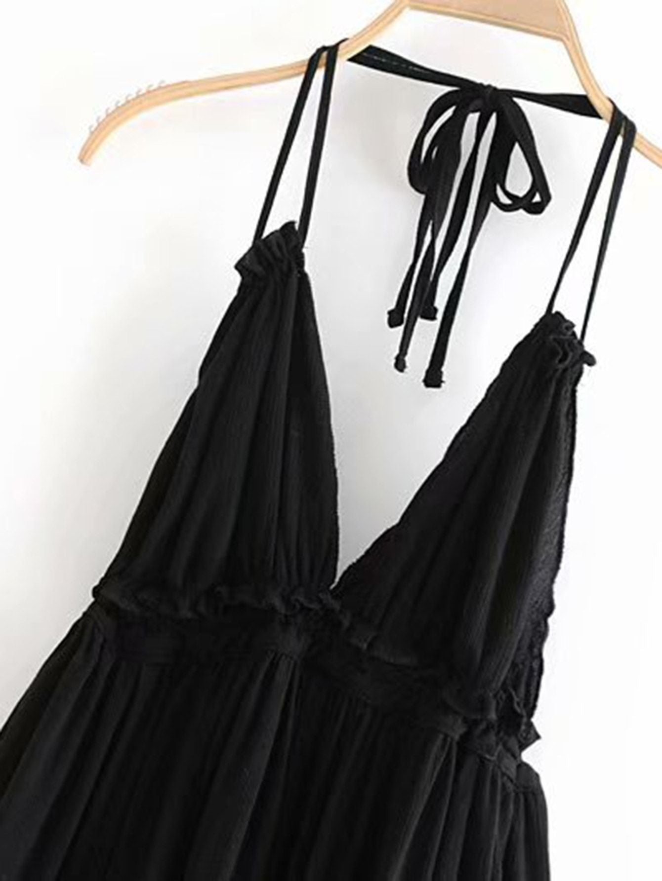 Open Back Layered Halter Dress - LuckyFash™