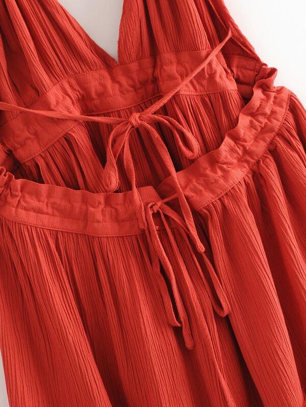 Open Back Layered Halter Dress - LuckyFash™