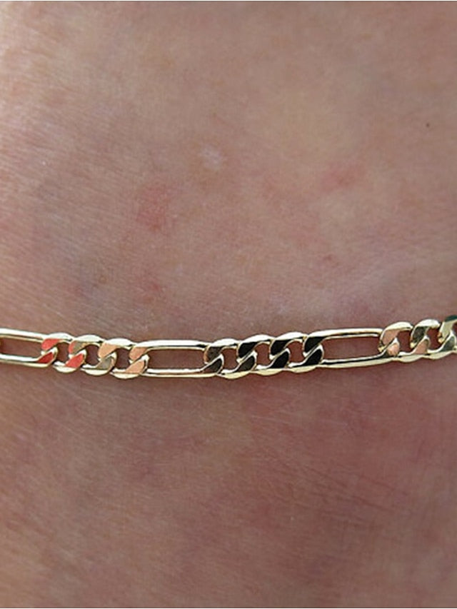 Ankle Bracelet Stylish Simple Women's Body Jewelry For Daily Beach Classic Alloy Silver Gold 1PC - LuckyFash™