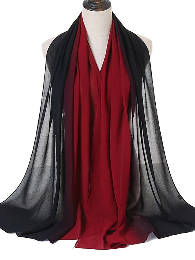 Fashion Gradient Bubble Chiffon Instant Hijab Women High Quality Cover-Up Shawl Wrap Neck Stole Muslim Caps 180*70Cm for Women - LuckyFash™