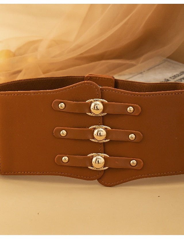 Women's Wide Belt Party Wedding Street Daily Black White Belt Pure Color Red Fall Winter Spring Summer - LuckyFash™