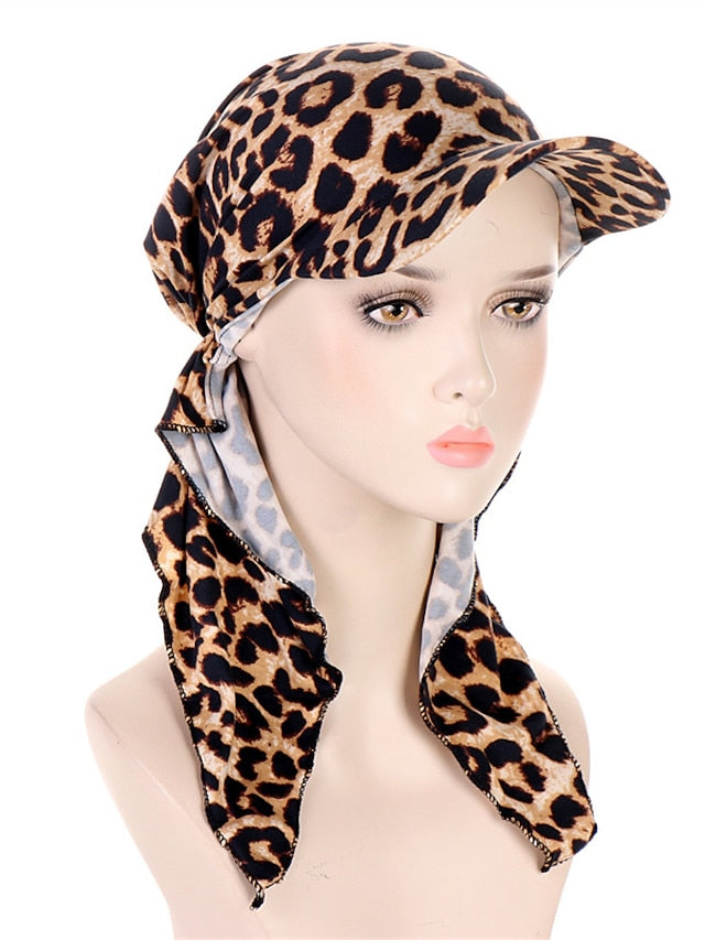 Camouflage Leopard Print Muslim Hijab Turban Hat for Women Girls Baseball Cap Sun Hats Headscarf Scarf Cap Solid Color Fashion Women Soft scarves - LuckyFash™