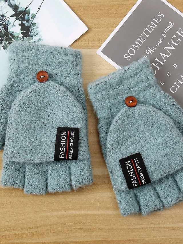 Men's Women's Fingerless Gloves Warm Winter Gloves Gift Daily Letter Polyester Acrylic Fibers Simple Warm 1 Pair - LuckyFash™