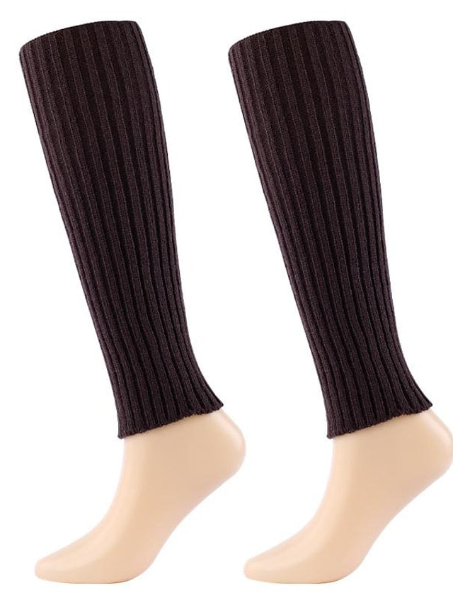 Women's Leg Warmers Boot Cuffs Home Daily Solid Color Polyester Spandex Basic Casual Classic Warm Casual 1 Pair - LuckyFash™