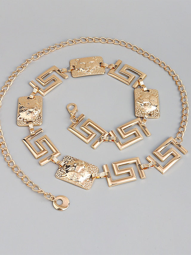 Women's Chain Belt Metal Chain Metal Bucke Charm Pendent Casual Party Daily Silver Gold - LuckyFash™