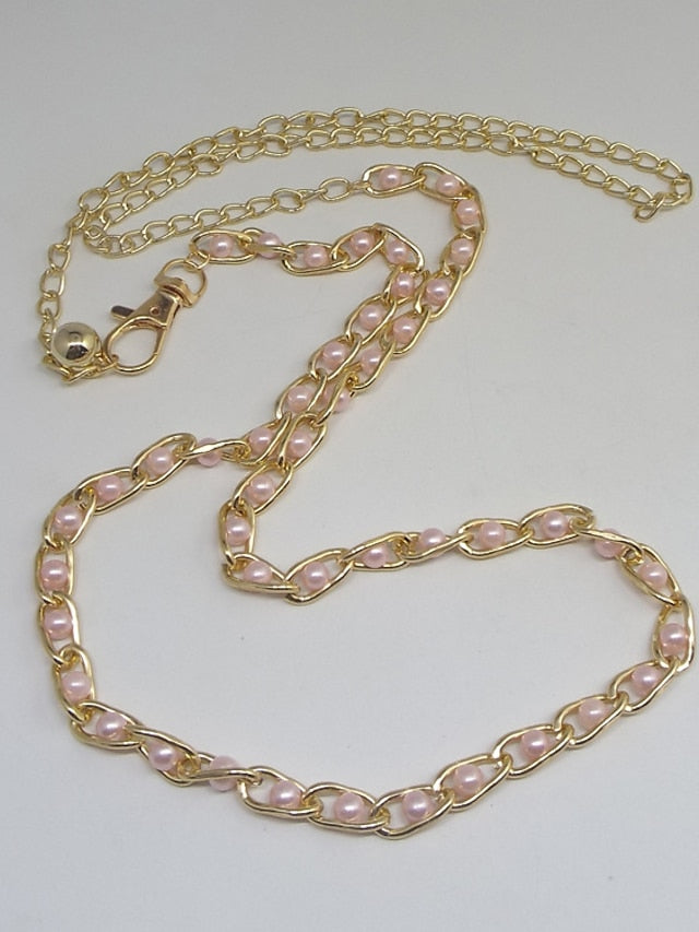 Chain Belt Metal Chain Metal Bucke Geometric Formal Party Daily Green White Black Blue for Women - LuckyFash™