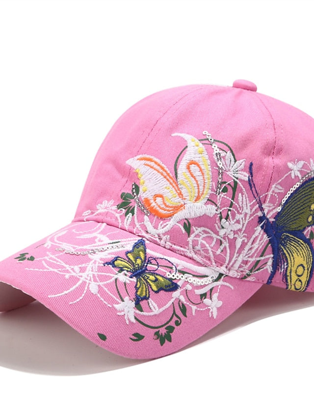 Women's Hat Baseball Cap Black Blue Pink Outdoor Street Dailywear Embroidery Animal Embroidered Flower Windproof Comfort Breathable - LuckyFash™