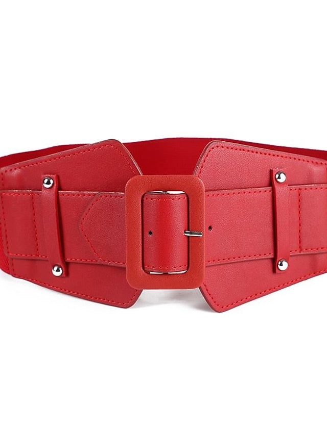 Rectangle Buckle Wide Belt - LuckyFash™